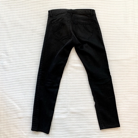 Maje Paris Skinny Quilted Mid-Rise Biker Jeans Black 40 - Picture 5 of 10